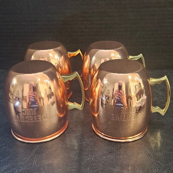 Hunt A Killer Detective Juice Copper Moscow Mule Mug Nickel Lined Set of 4 New - Picture 5 of 10